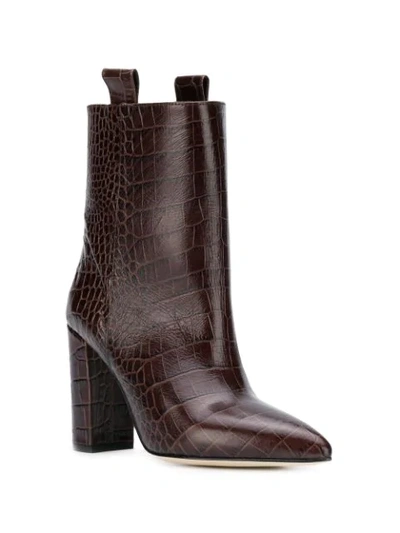 Shop Paris Texas Embossed Heeled Boots In Brown