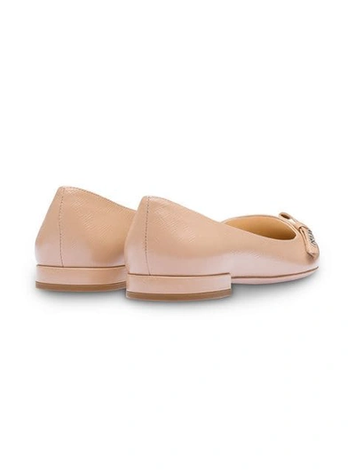 Shop Prada Pointed Ballerina Shoes In Pink