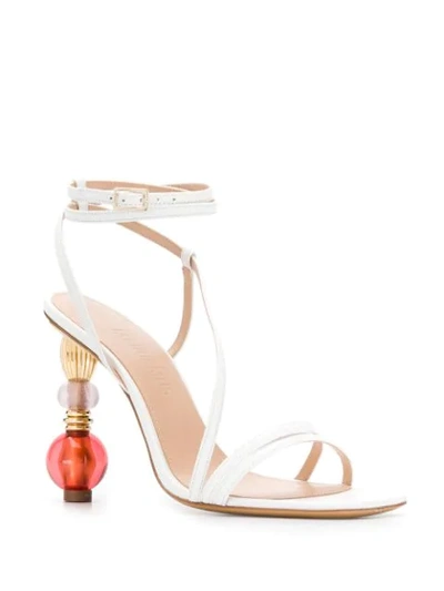 Shop Jacquemus Jewelled Sandals - White
