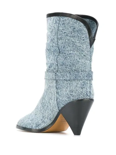 Shop Isabel Marant Heeled Denim Boots In Blue