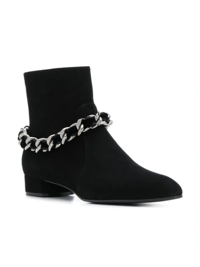 Shop Casadei Chain Embellished Boots - Black