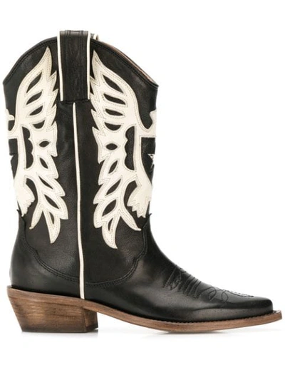 Shop P.a.r.o.s.h Western Boots In Black