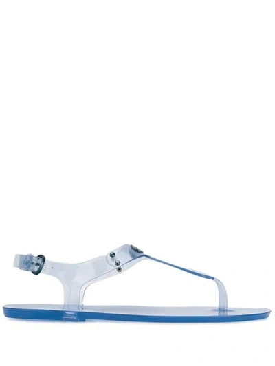 Shop Michael Michael Kors Mk Plate Jelly Sandals In Blue