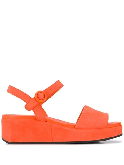 Shop Camper Misia Flatform Sandals In Orange