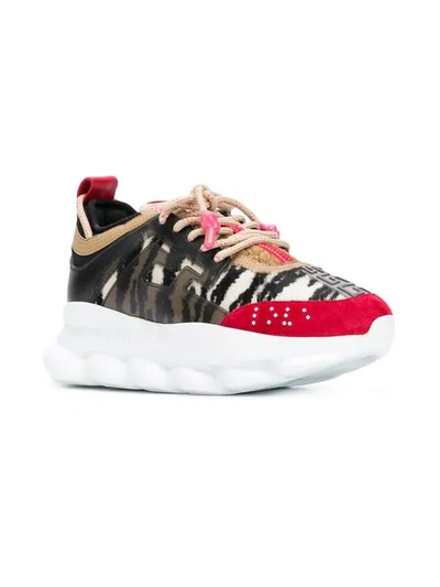 Shop Versace Chain Reaction Sneakers In Black