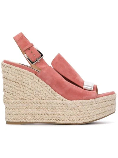 Shop Sergio Rossi Sr1 Wedge Espadrilles In Pink