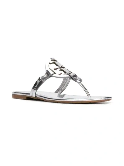 Shop Tory Burch Miller Sandals In Grey