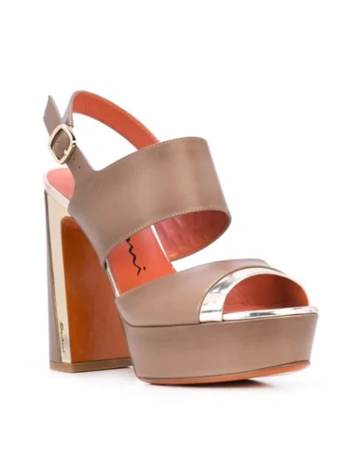 Shop Santoni Platform Sandals In Brown