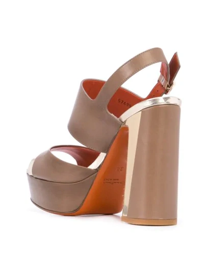 Shop Santoni Platform Sandals In Brown