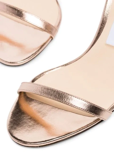 Shop Jimmy Choo Minny 85mm Metallic Sandals In Gold