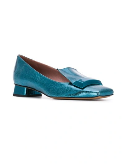 Shop Rayne Metallic Sheen Ballerinas In Blue