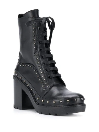 Shop Pinko Studded Ankle Boots In Black