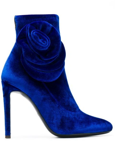 Shop Giuseppe Zanotti Single Rose Boots In 003-blue
