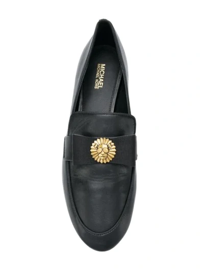 Shop Michael Michael Kors Flat Bow Loafers In Black