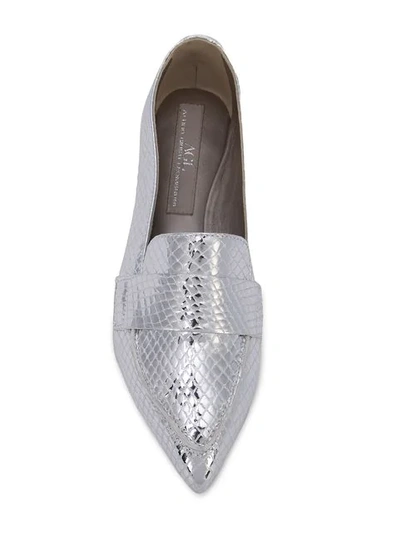 Shop Agl Attilio Giusti Leombruni Metallic Finish Loafers In Silver