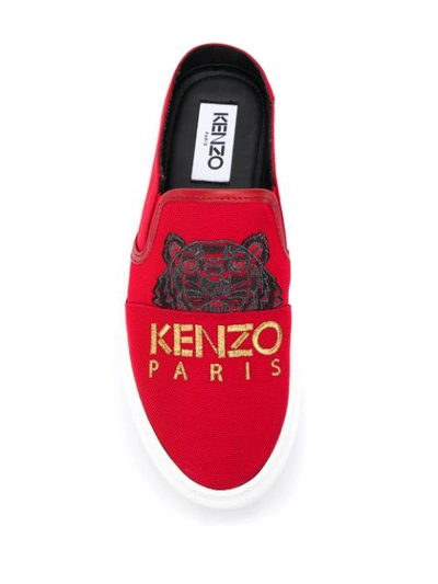 KENZO K-SKATE TIGER SLIP-ON LOAFERS - 红色