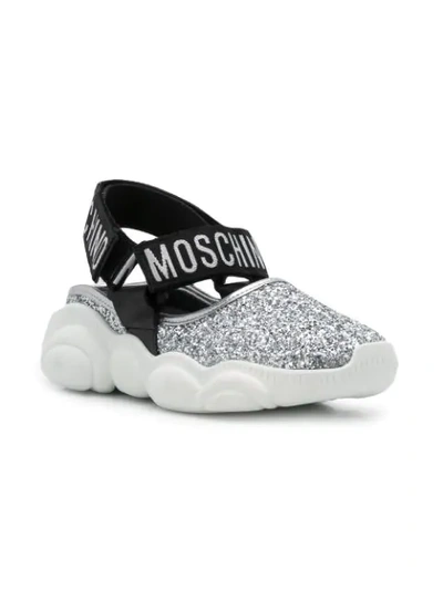 Shop Moschino Teddy Shoes In Silver