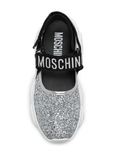 Shop Moschino Teddy Shoes In Silver