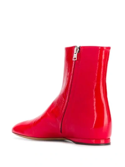 Shop Marni Flat Ankle Boots In Red