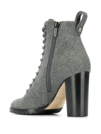 Shop Jimmy Choo Block Heel Ankle Boots In Grey