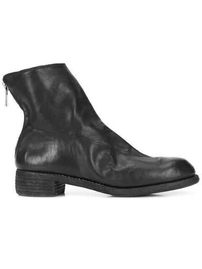 Shop Guidi Rear Zip Boots In Black