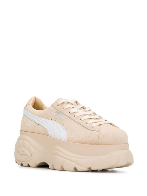 puma suede x buffalo london platform white
