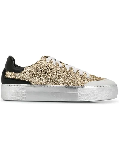 Shop N°21 Lace-up Sneakers In Gold