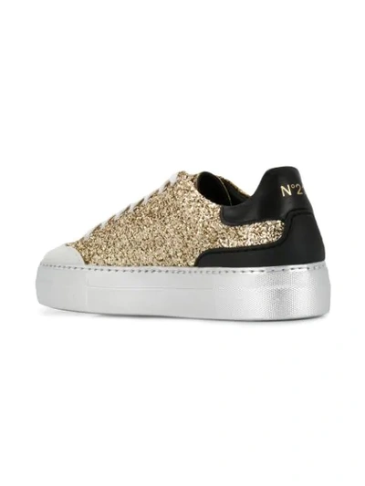 Shop N°21 Lace-up Sneakers In Gold