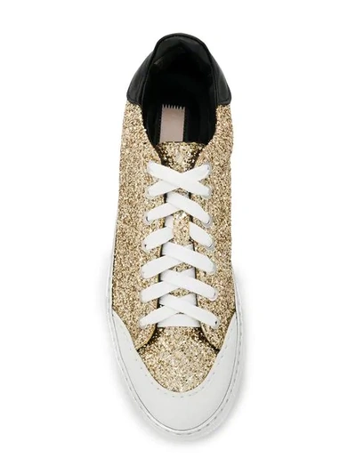 Shop N°21 Lace-up Sneakers In Gold