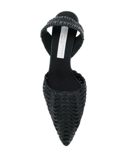 Shop Stella Mccartney Woven Slingback Wedges In Black