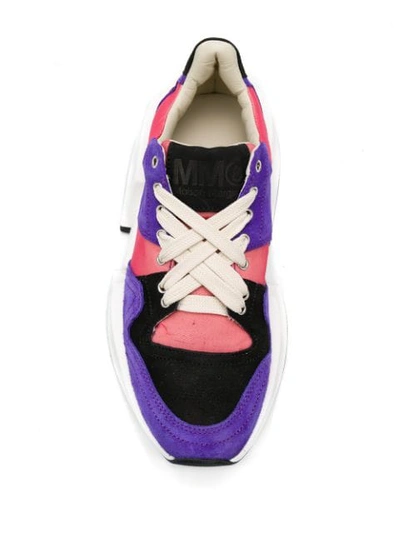 Shop Mm6 Maison Margiela Contrast Panel Sneakers In Purple