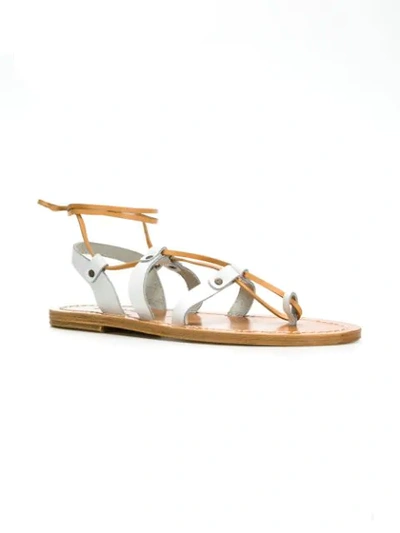 Shop Solange Multi-strap Ankle Tie Sandals In White