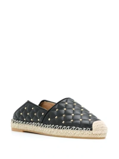 Shop Valentino Rockstud Spike Espadrilles In Black