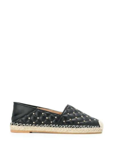 Shop Valentino Rockstud Spike Espadrilles In Black