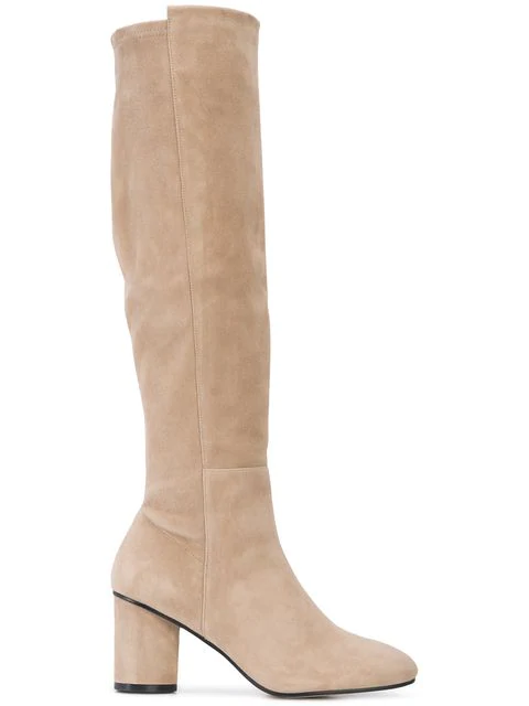 stuart weitzman women's eloise 75 almond toe suede boots