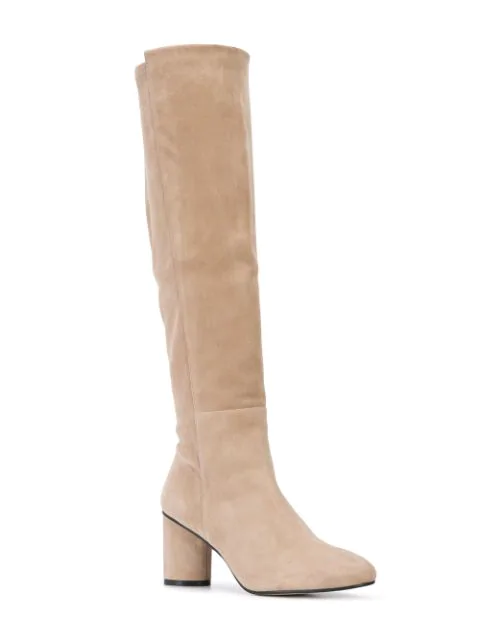 stuart weitzman women's eloise 75 almond toe suede boots