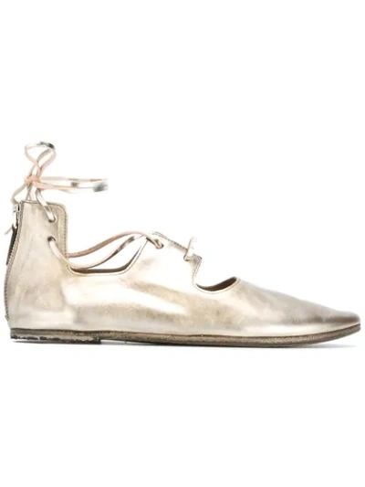 Shop Marsèll High Shine Ballerina Shoes In Metallic