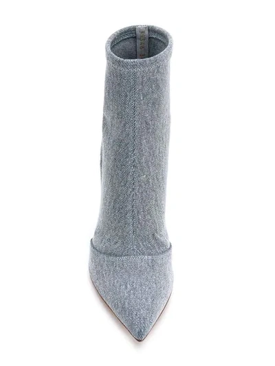 Shop Gianvito Rossi Denim Sock Boots In Blue