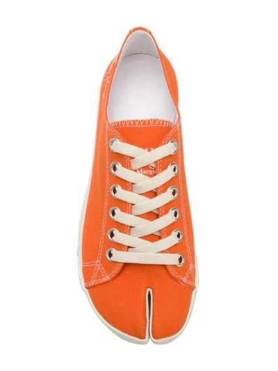 Shop Maison Margiela Cleft Toe Sneakers In T3109 Vermillion Orange