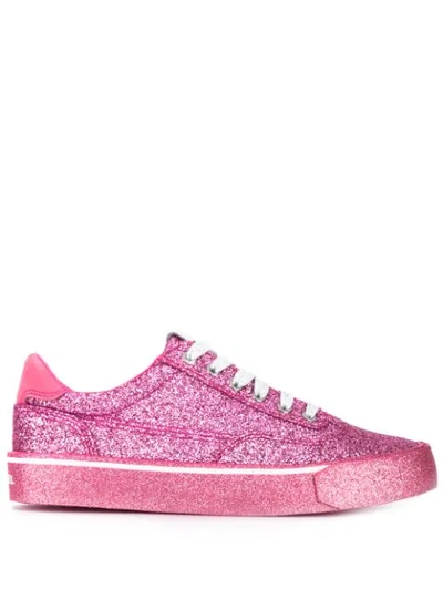 Shop Diesel Low-top Glitter Sneakers In Pink