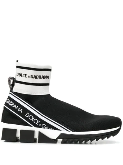 Shop Dolce & Gabbana Sorrento Sock-style Sneakers In Black