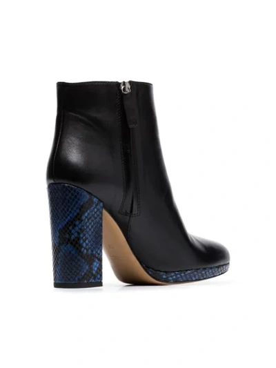 Shop Kalda Black And Blue Toi 100 Ankle Boots