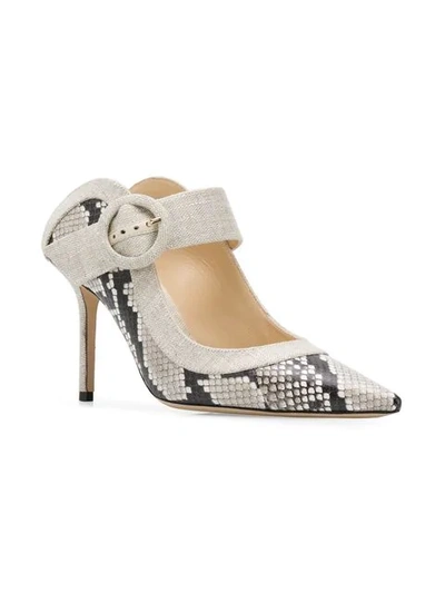 Shop Jimmy Choo Hendrix 85 Mules In Neutrals