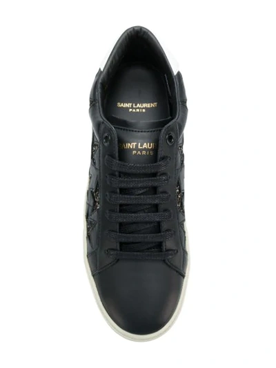 Shop Saint Laurent Glitter Star Sneakers In Black