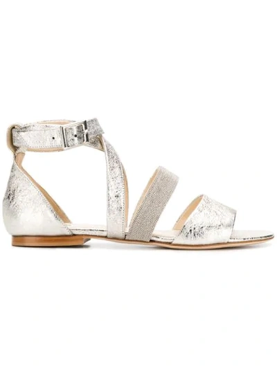 Shop Fabiana Filippi Strappy Sandals In Silver