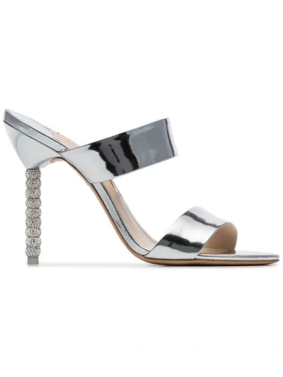 Shop Sophia Webster Rosalind 100 Crystal Embellished Sandals In Metallic