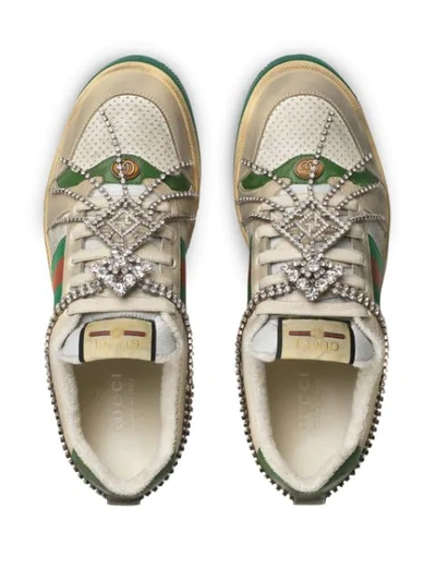 Shop Gucci 'screener' Sneakers In Neutrals