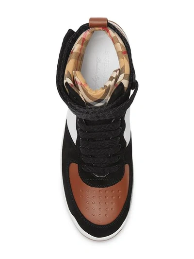 Shop Burberry Hi-top Checkered Sneakers - Brown