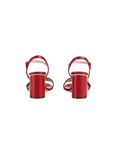 Shop Gucci Leather Mid-heel Sandals In Red