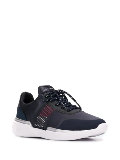 Shop Tommy Hilfiger Flag Sneakers In Blue